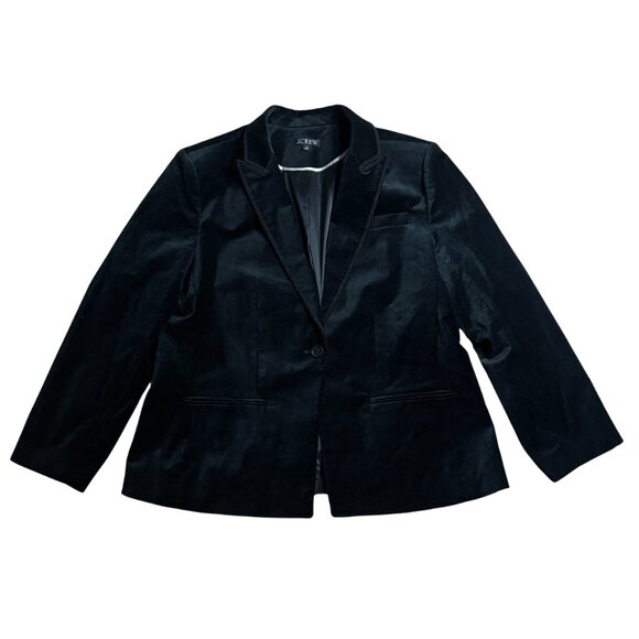 J. Crew Alexandra blazer in velvet black size 18 XL XXL braided trim CF274 - Picture 11 of 14